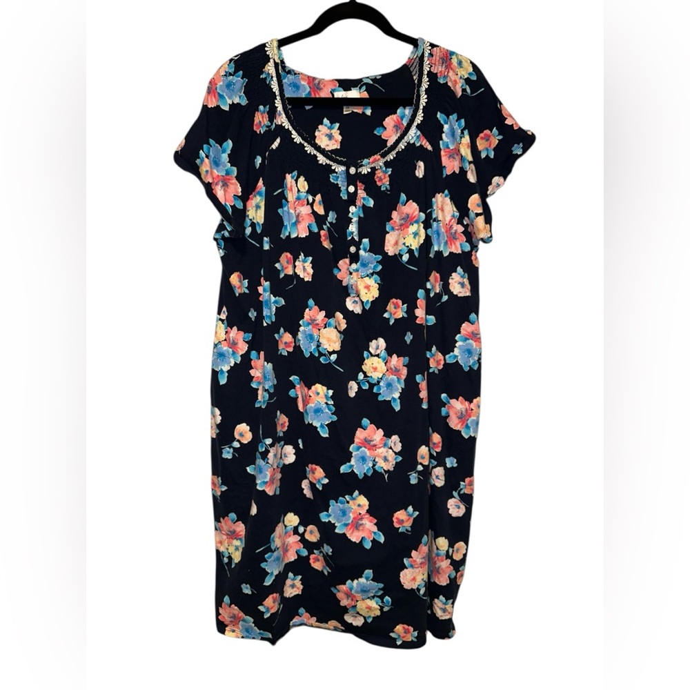 Aria 100% Cotton Floral Print Nightgown with Pockets‎ size 2X